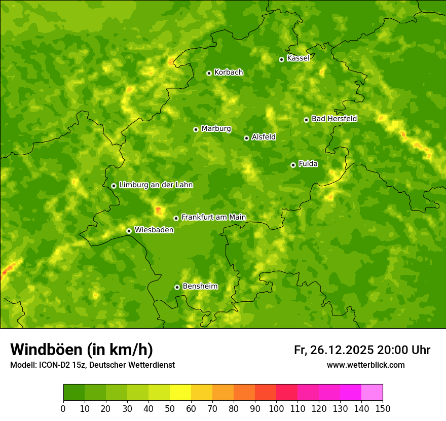 Modellkarten Windgeschwindigkeit
