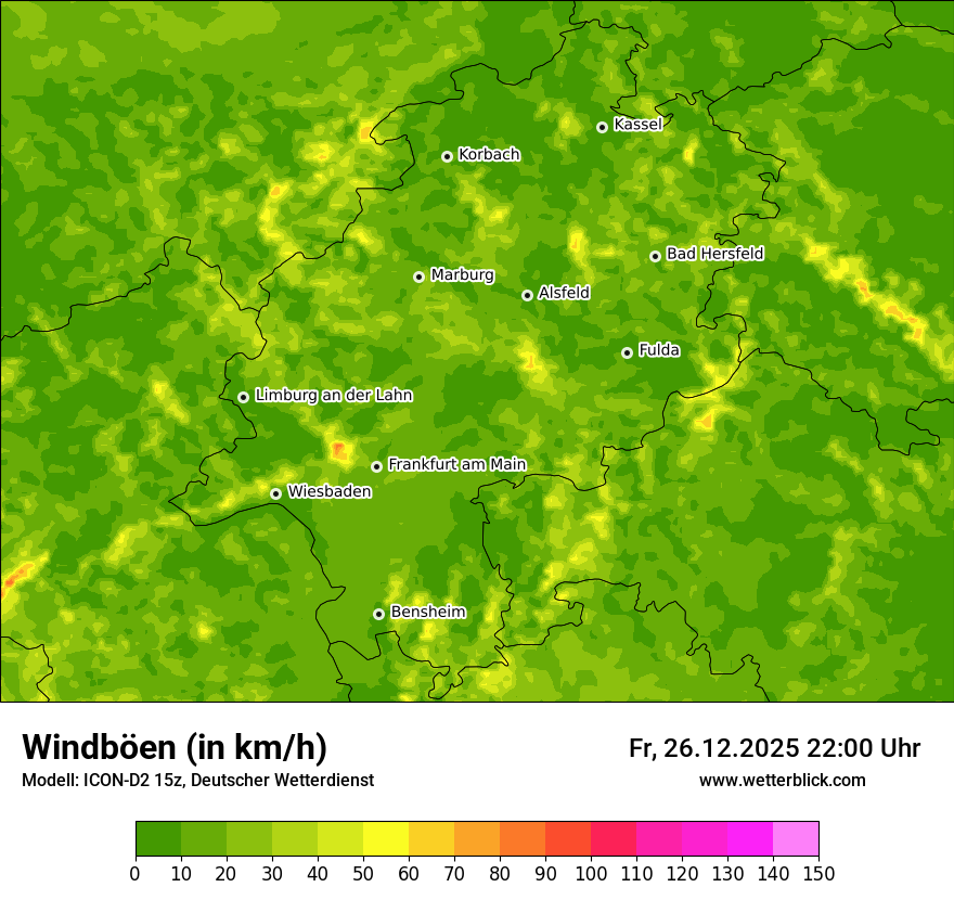 Modellkarten Windgeschwindigkeit