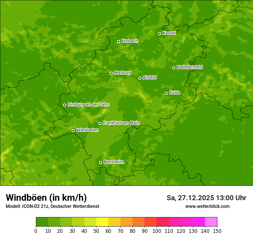 Modellkarten Windgeschwindigkeit