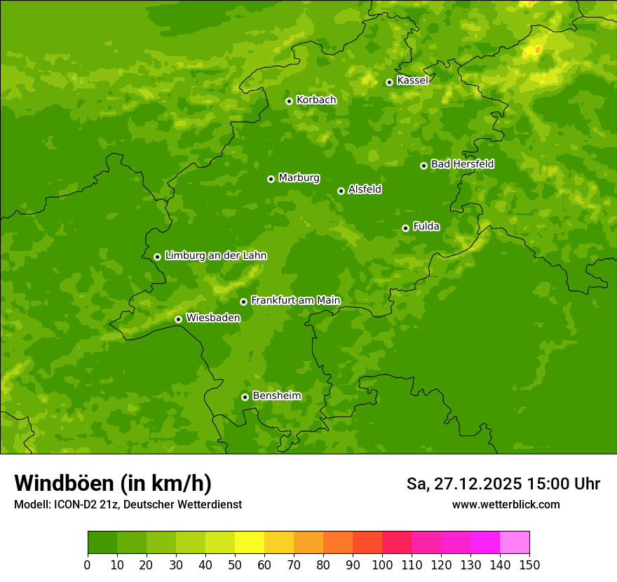 Modellkarten Windgeschwindigkeit