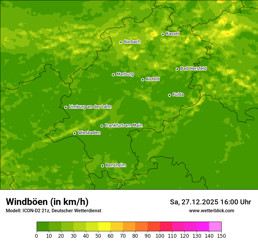 Modellkarten Windgeschwindigkeit