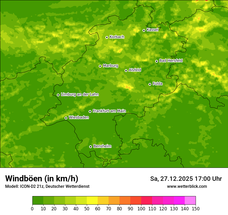 Modellkarten Windgeschwindigkeit