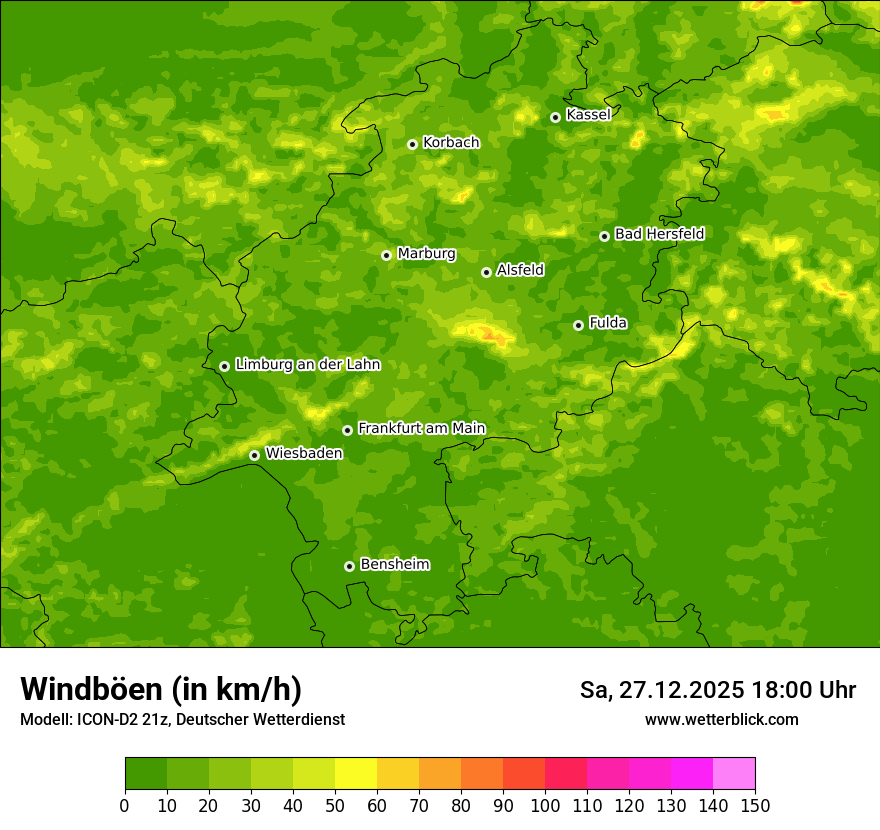 Modellkarten Windgeschwindigkeit