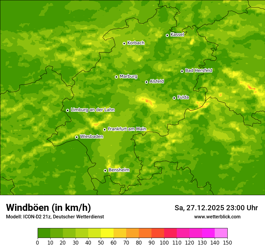 Modellkarten Windgeschwindigkeit