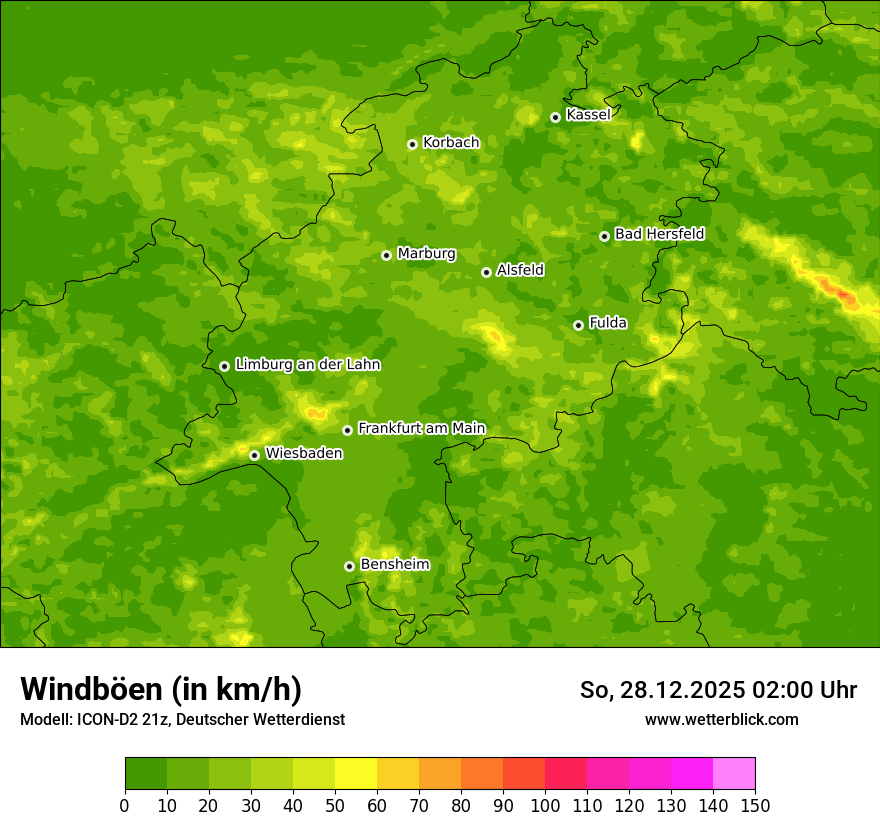 Modellkarten Windgeschwindigkeit