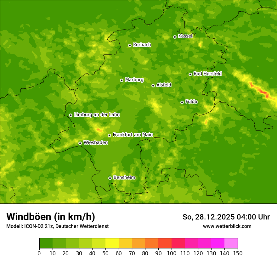 Modellkarten Windgeschwindigkeit