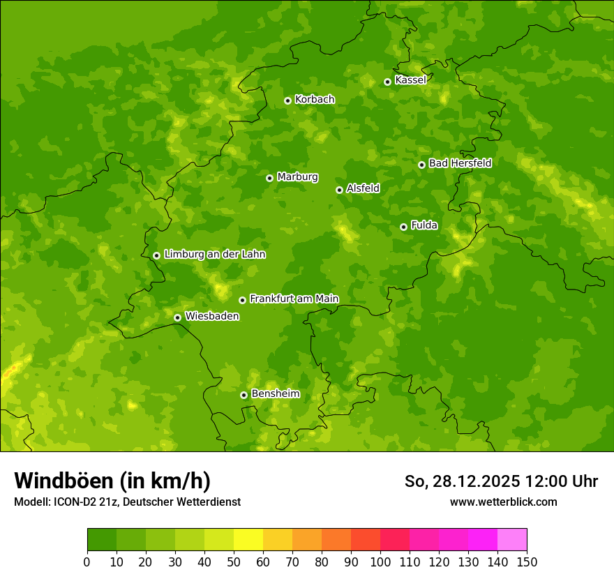 Modellkarten Windgeschwindigkeit