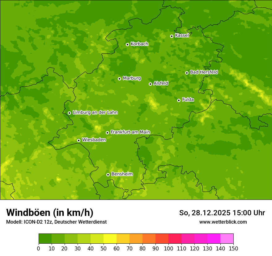 Modellkarten Windgeschwindigkeit