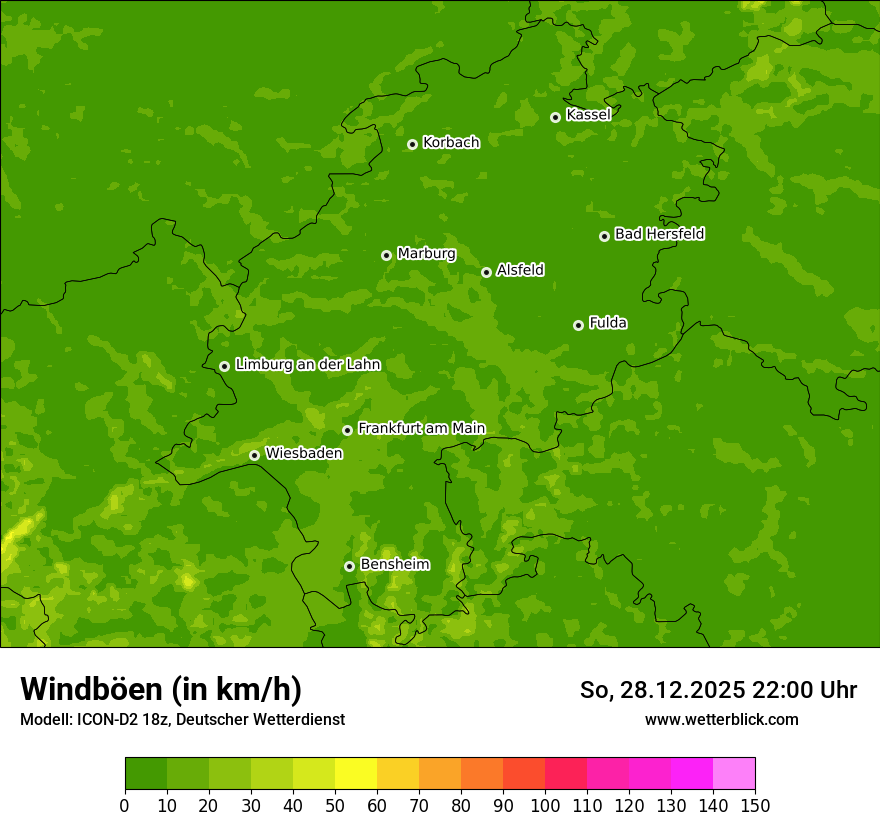 Modellkarten Windgeschwindigkeit