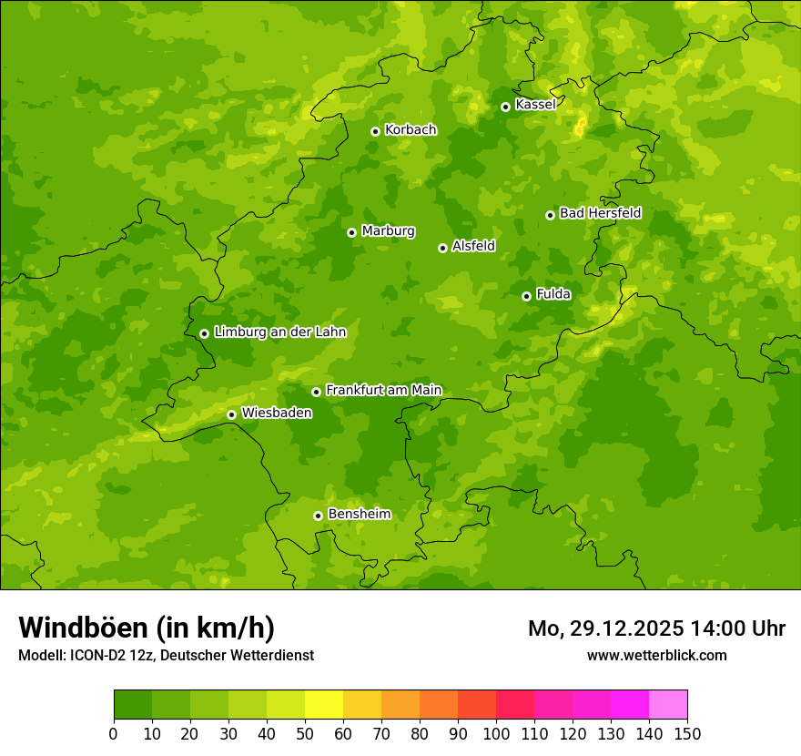 Modellkarten Windgeschwindigkeit