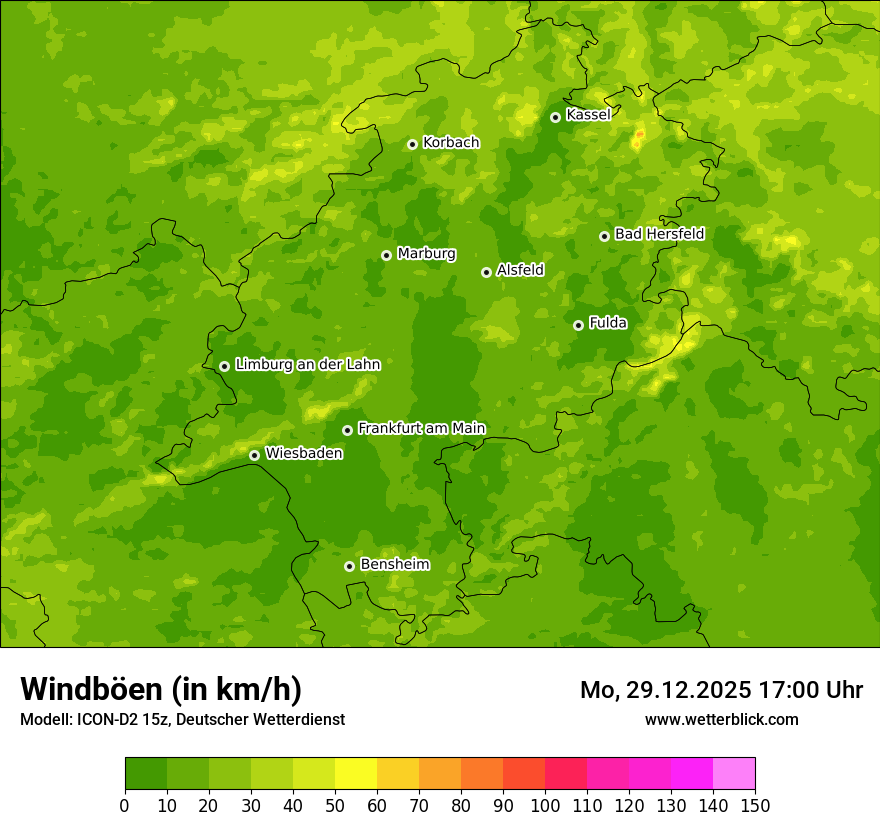 Modellkarten Windgeschwindigkeit