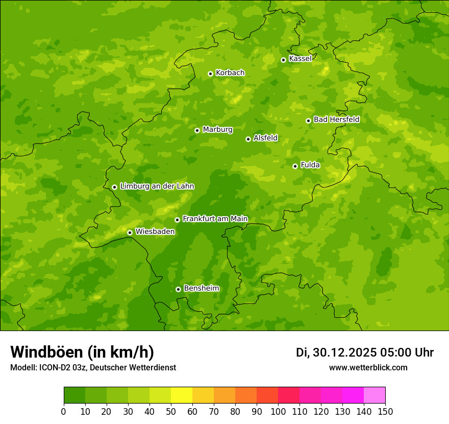 Modellkarten Windgeschwindigkeit