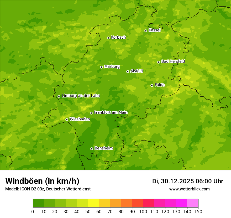 Modellkarten Windgeschwindigkeit