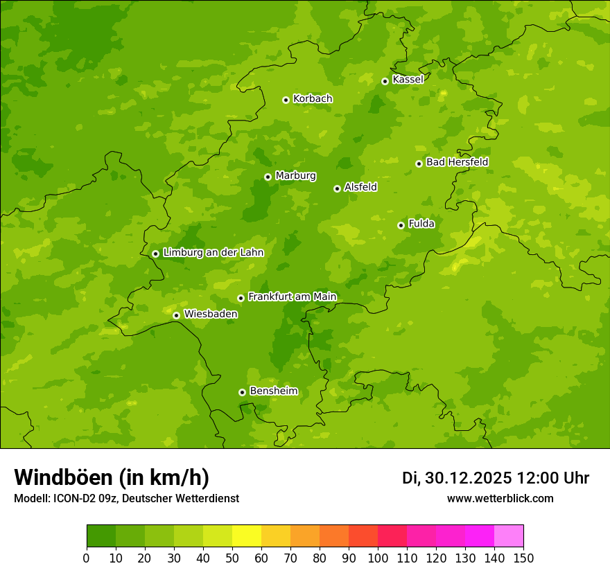 Modellkarten Windgeschwindigkeit