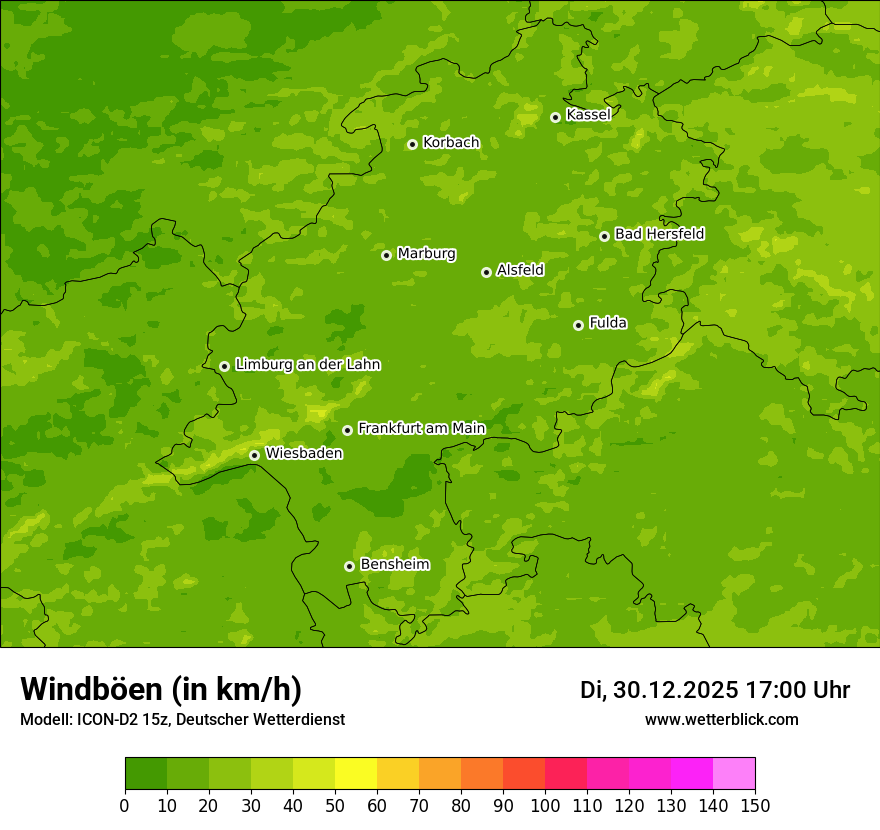 Modellkarten Windgeschwindigkeit
