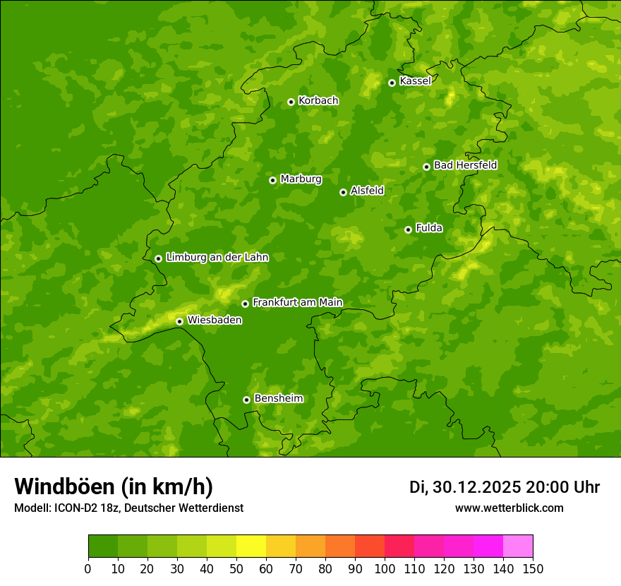 Modellkarten Windgeschwindigkeit