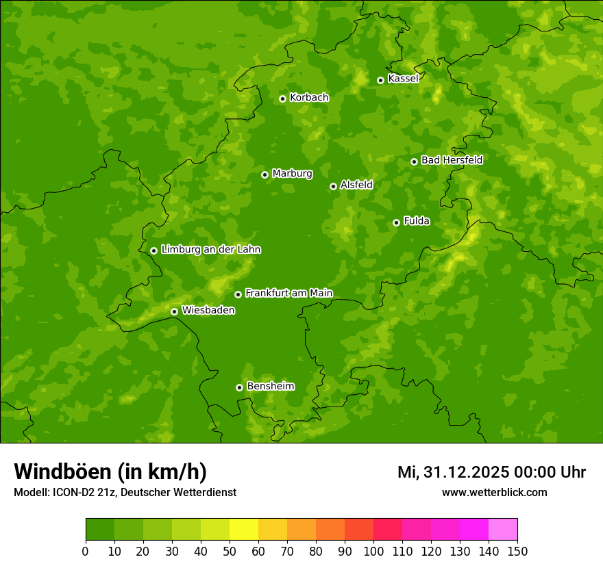 Modellkarten Windgeschwindigkeit