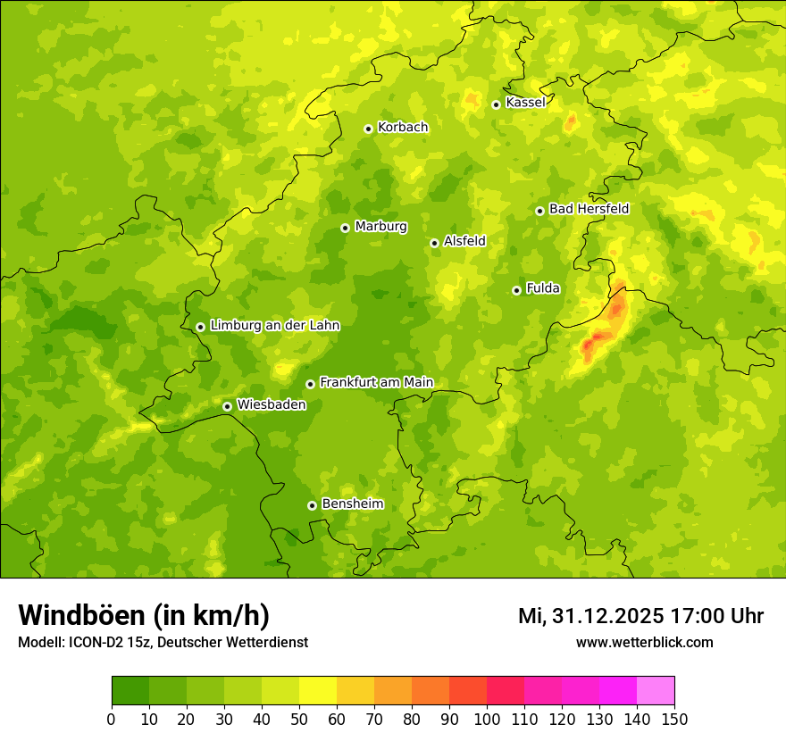 Modellkarten Windgeschwindigkeit