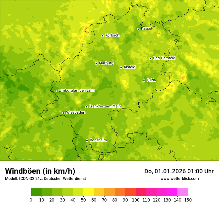 Modellkarten Windgeschwindigkeit