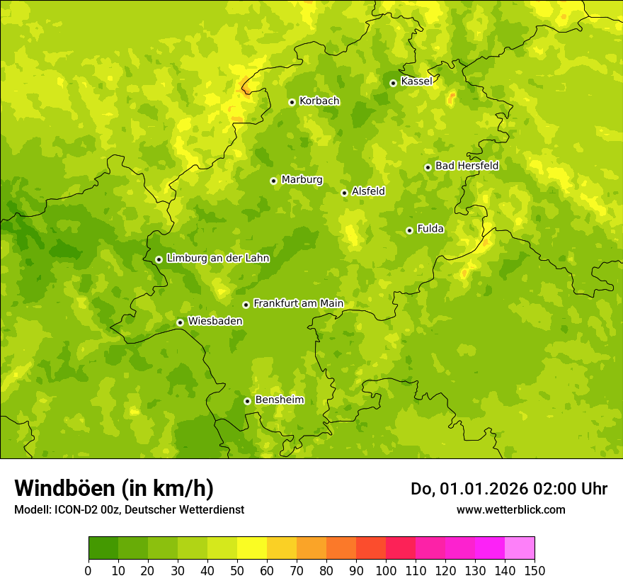 Modellkarten Windgeschwindigkeit