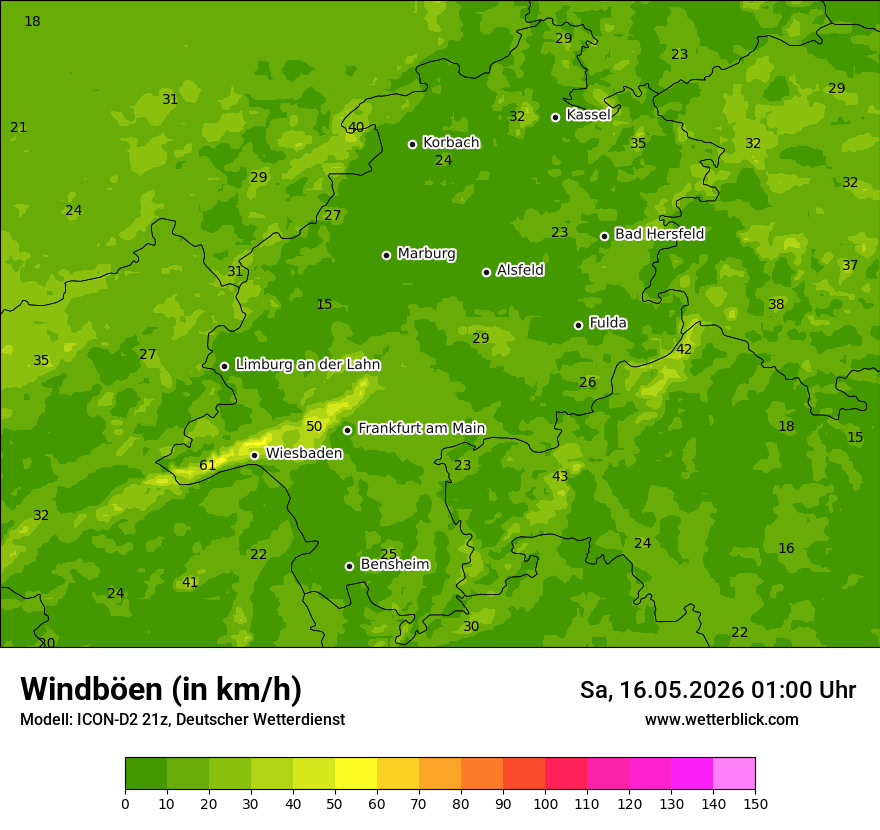 Maximale Windböen