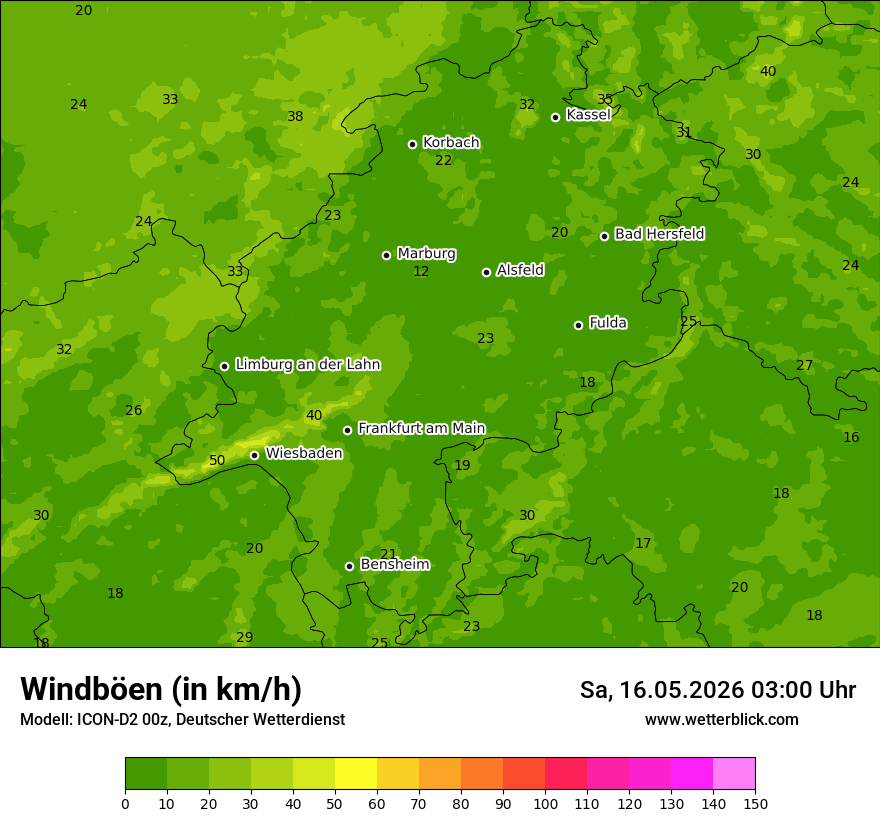 Maximale Windböen