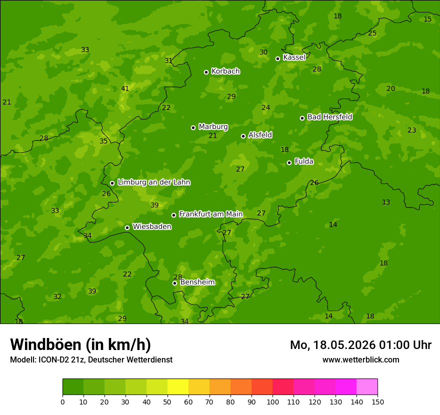 Maximale Windböen