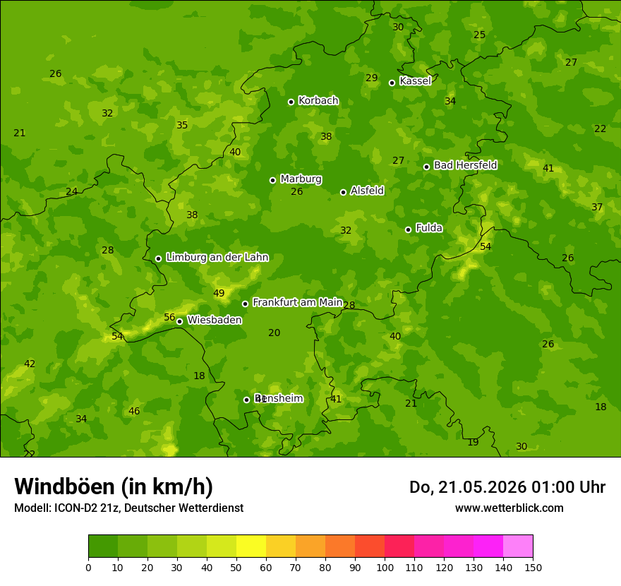 Maximale Windböen