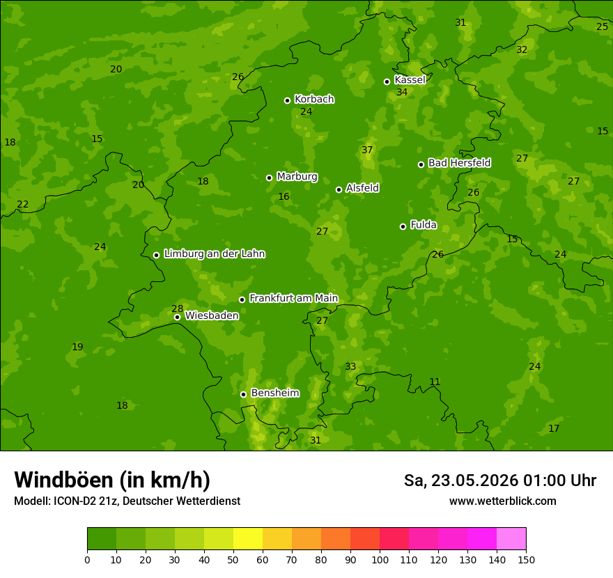 Maximale Windböen