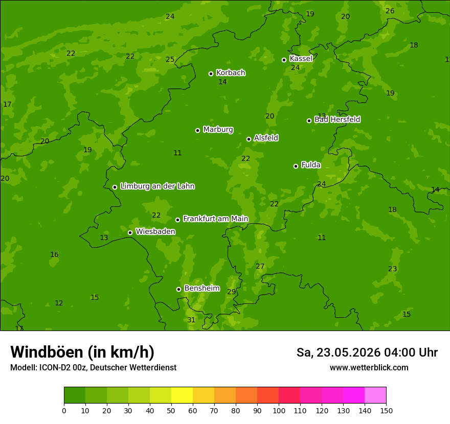 Maximale Windböen