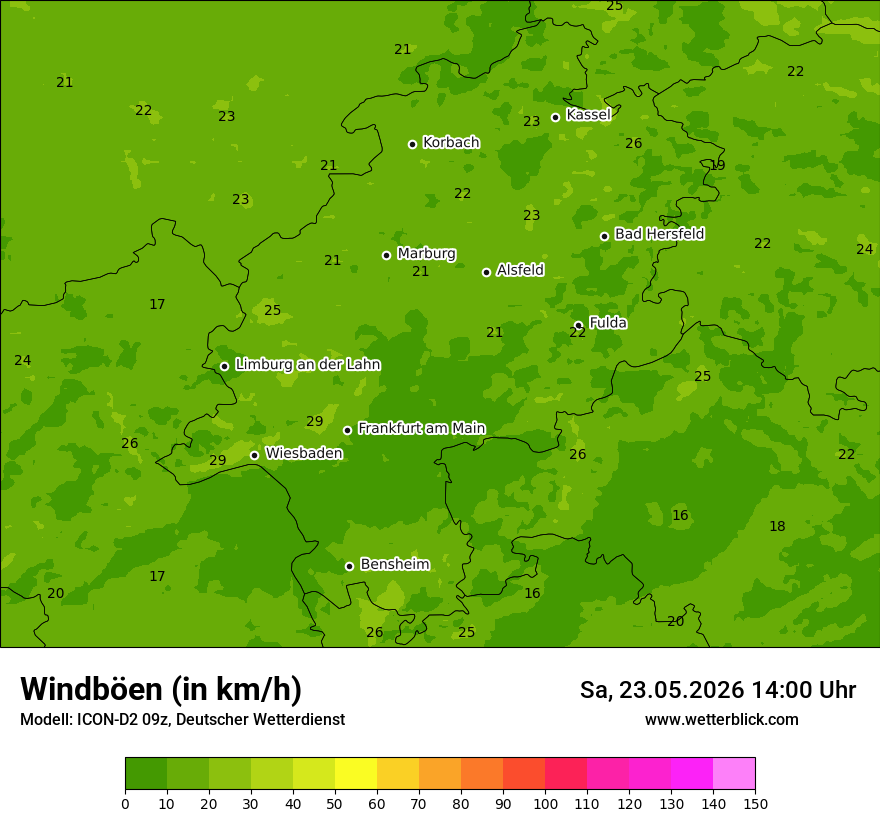 Maximale Windböen
