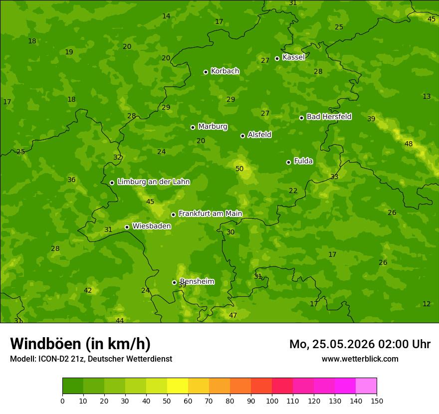 Maximale Windböen