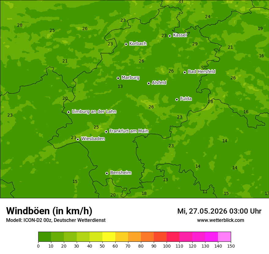 Maximale Windböen