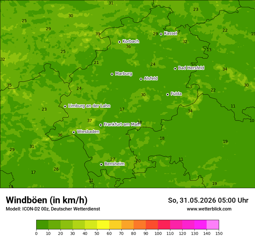 Maximale Windböen