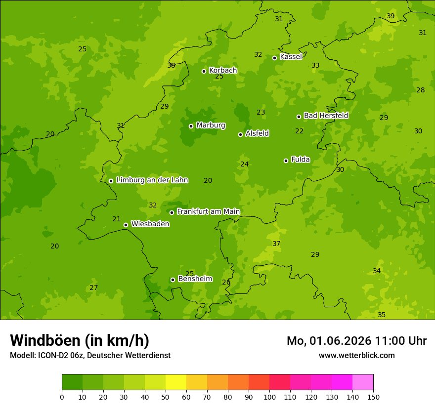 Maximale Windböen