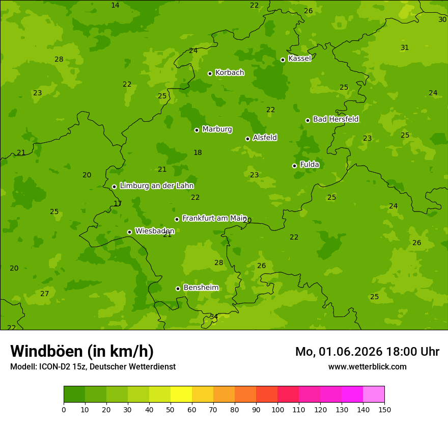 Maximale Windböen