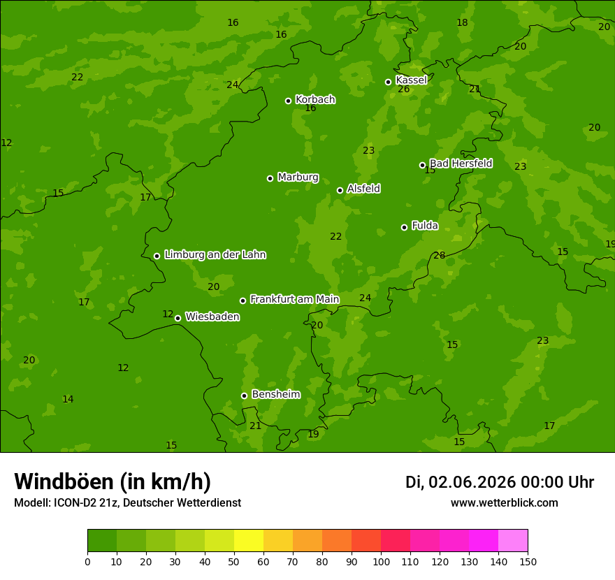 Maximale Windböen