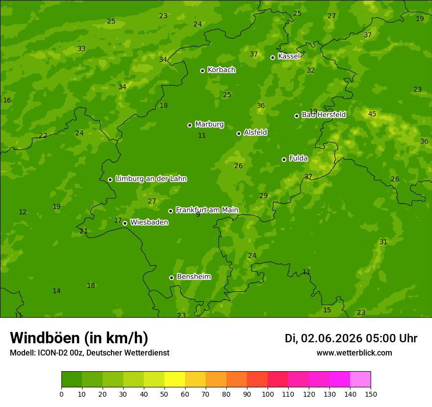 Maximale Windböen