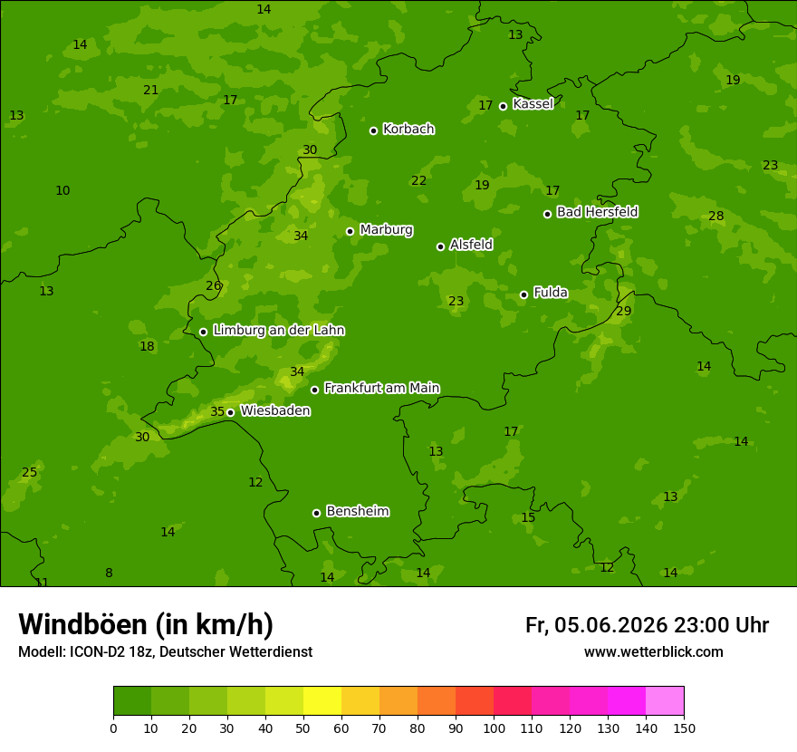 Maximale Windböen