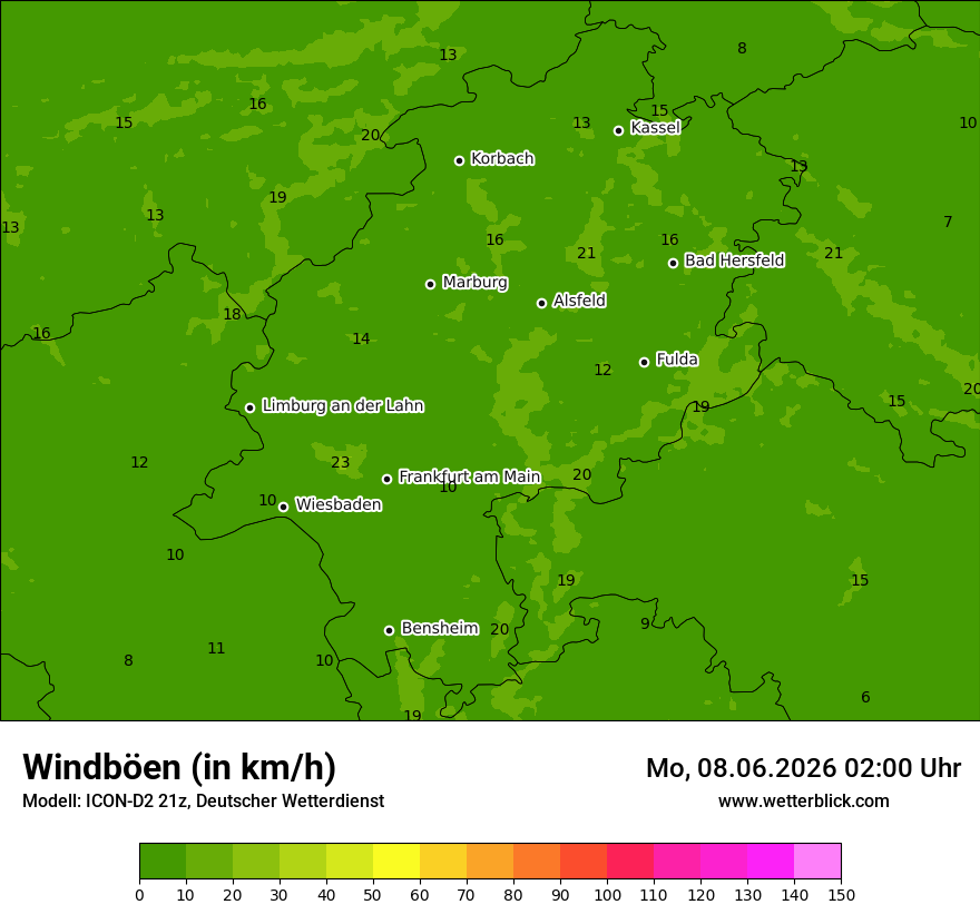 Maximale Windböen