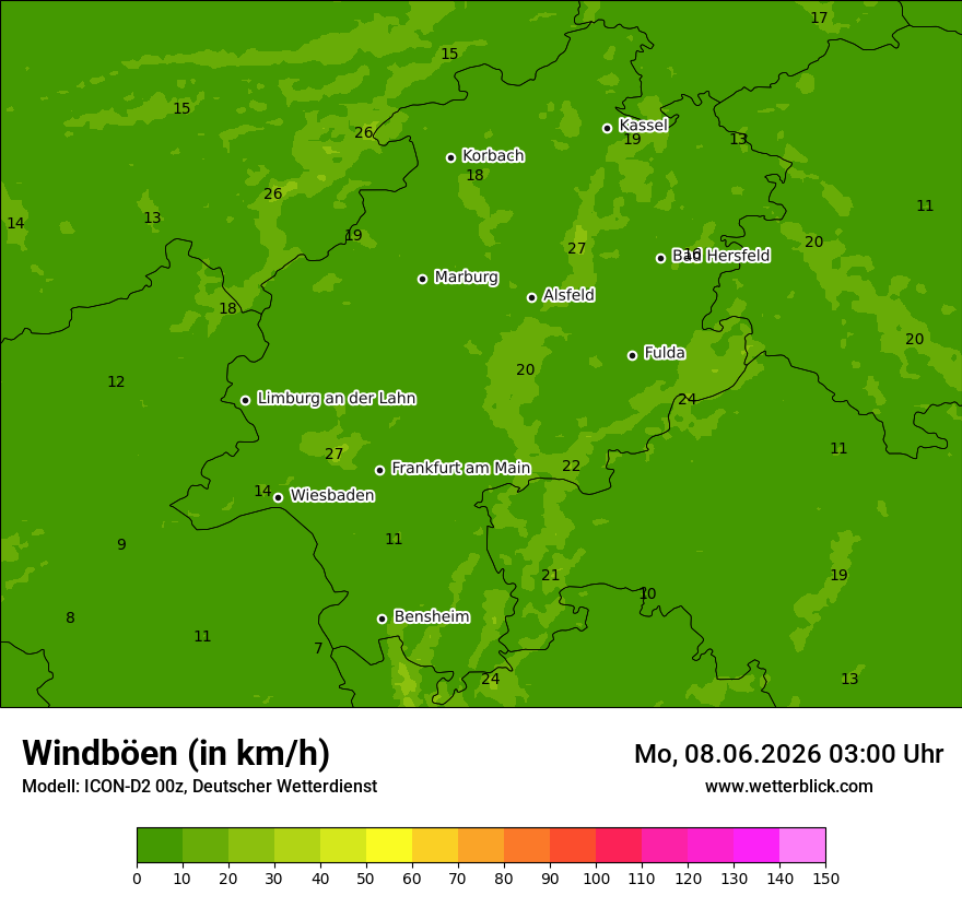 Maximale Windböen