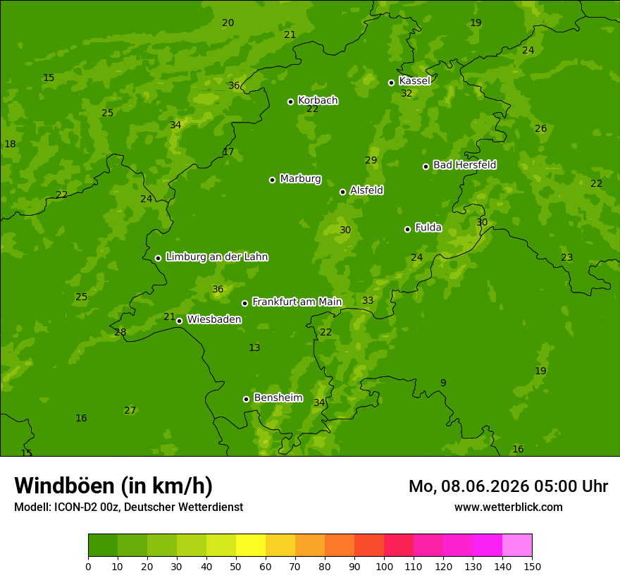Maximale Windböen