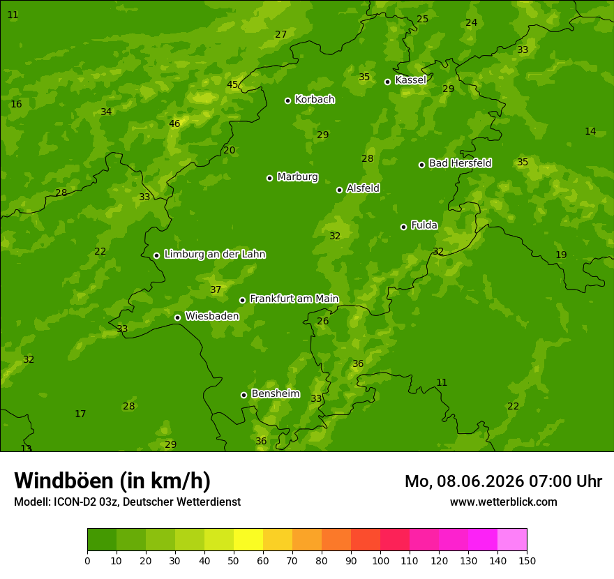 Maximale Windböen