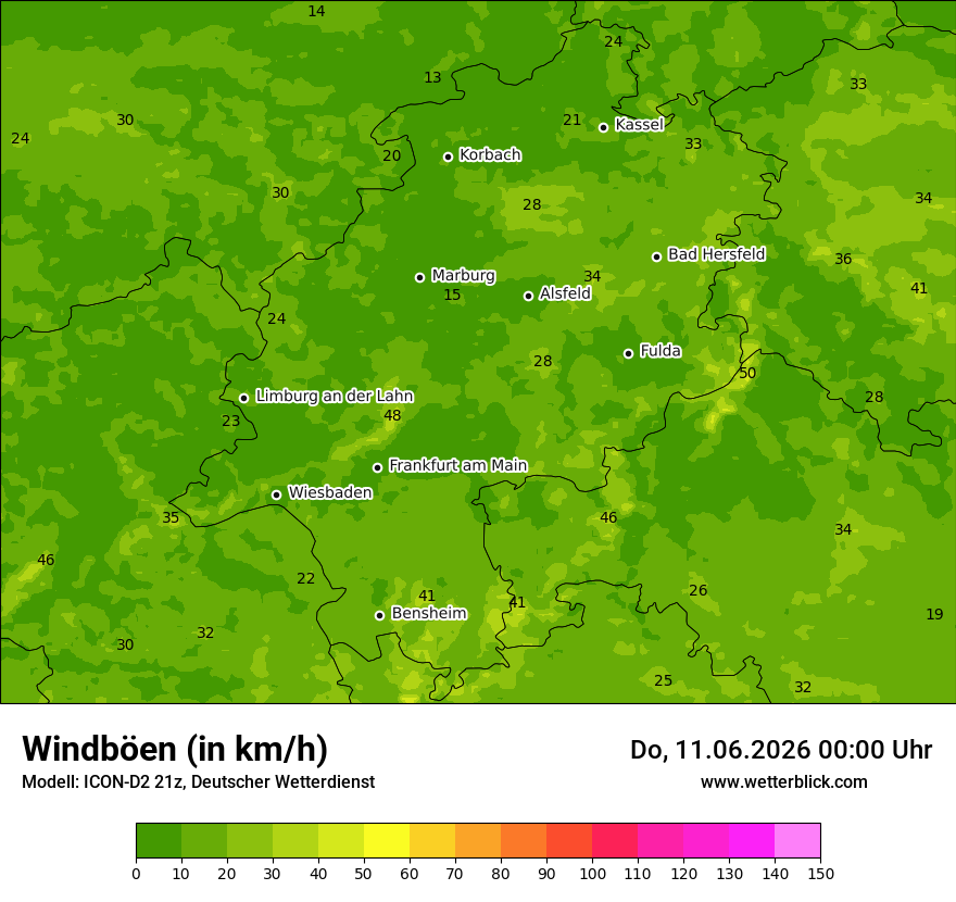 Maximale Windböen