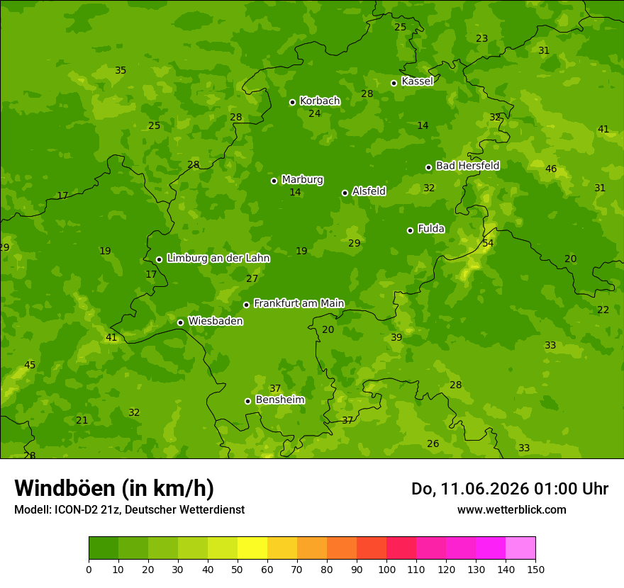 Maximale Windböen