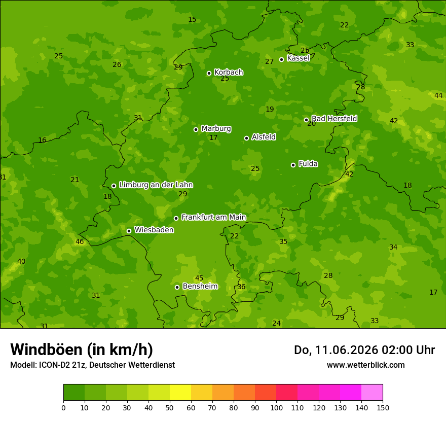 Maximale Windböen