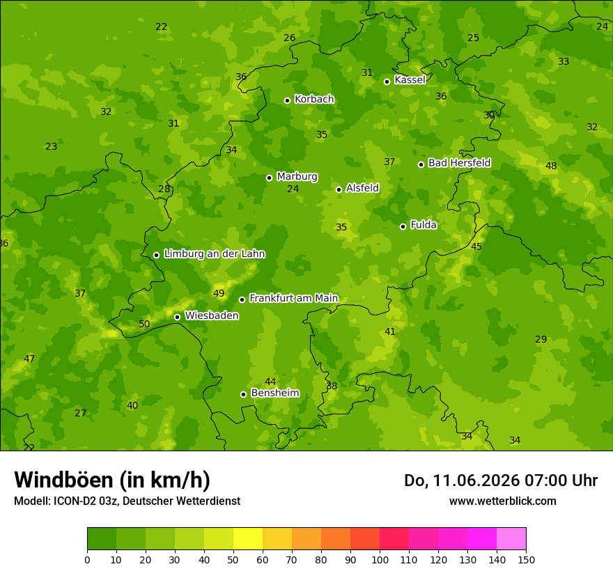 Maximale Windböen