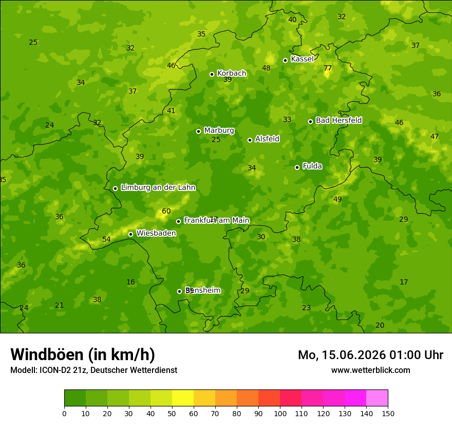 Maximale Windböen