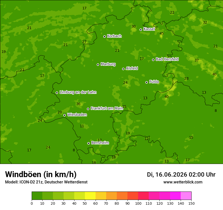 Maximale Windböen