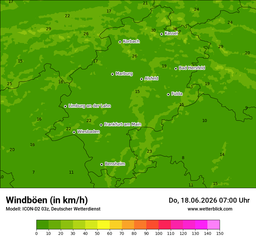 Maximale Windböen